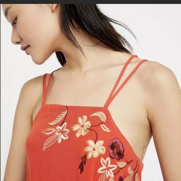 Free People Embroidered Dress w Pockets Large EUC - Picture 3 of 8
